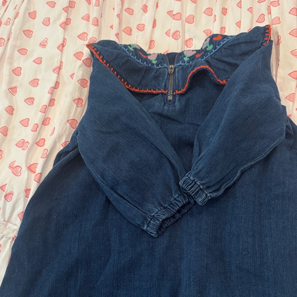 Stella McCartney Kids Blue Dress with Colorful Embroidery - Picture 8 of 9
